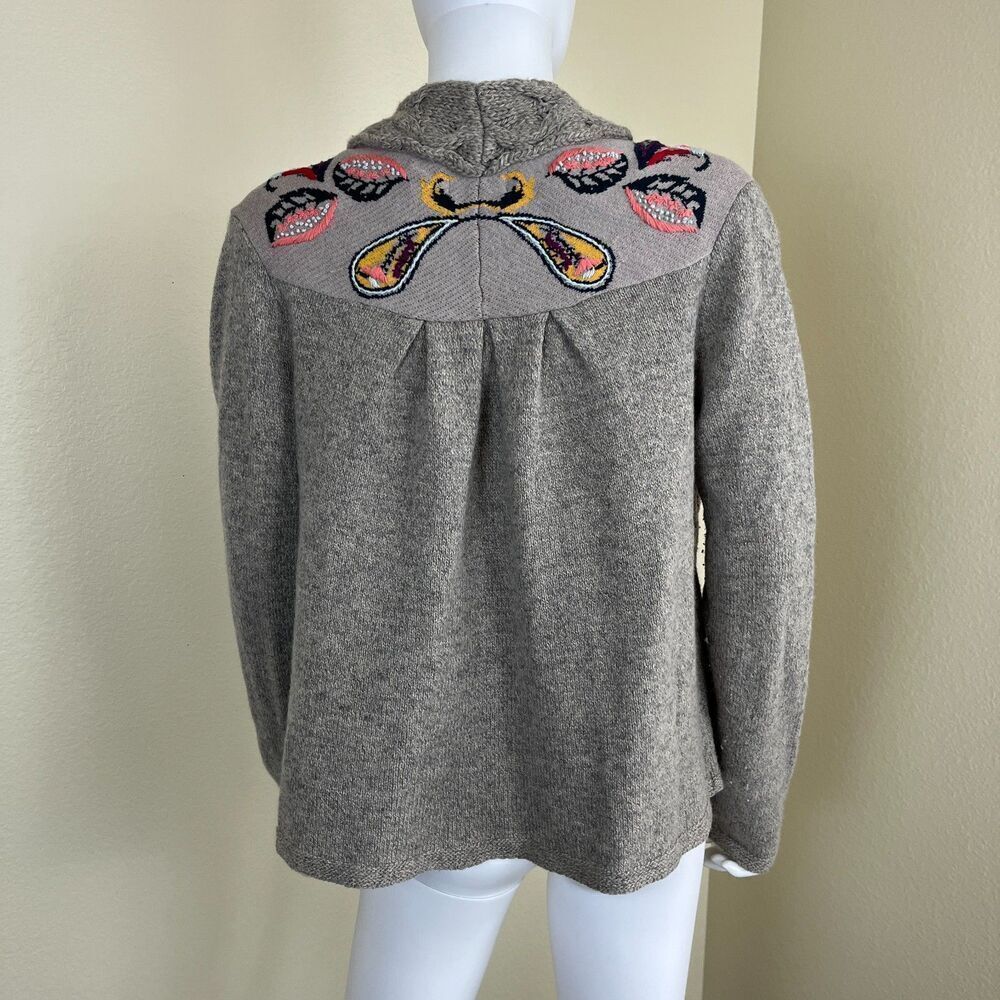Sleeping On Snow Women Size M Folklore Embroidered Cardigan Paisley Sweater Boho - Picture 7 of 15